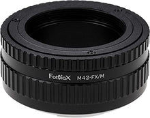 Load image into Gallery viewer, Fotodiox Lens Mount Macro Adapter Compatible with M42 Screw Mount SLR Lens on Fuji X-Mount Cameras
