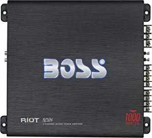 BOSS Audio Systems R2504 - Riot 1000 Watt, 4 Channel, 2 4 Ohm Stable Class AB, Full Range, Bridgeable, Mosfet Car Amplifier with Remote Subwoofer Control
