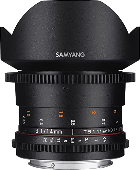 Samyang SYDS14M-N VDSLR II 14mm T3.1 Wide-Angle Cine Lens for Nikon (FX) Cameras