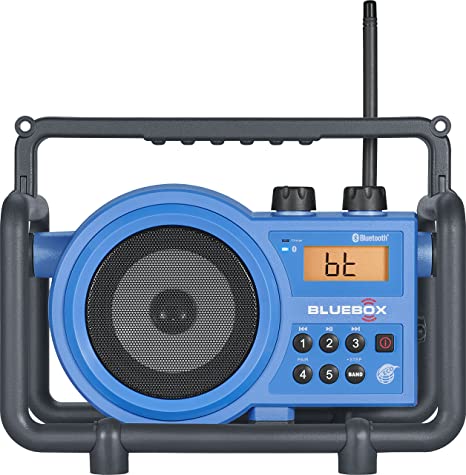 Sangean BB-100 BlueBox AM/FM Ultra-Rugged Digital Receiver with Bluetooth, Blue, 12.4