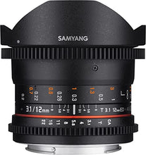 Load image into Gallery viewer, Samyang VDSLR II 12mm T3.1 Ultra Wide Cine Fisheye Lens for Nikon DSLR Cameras - Full Frame Compatible
